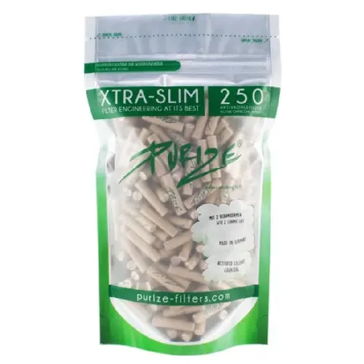 Filtry z Aktywnym Węglem Purize Xtra Slim 250 sztuk - Organic