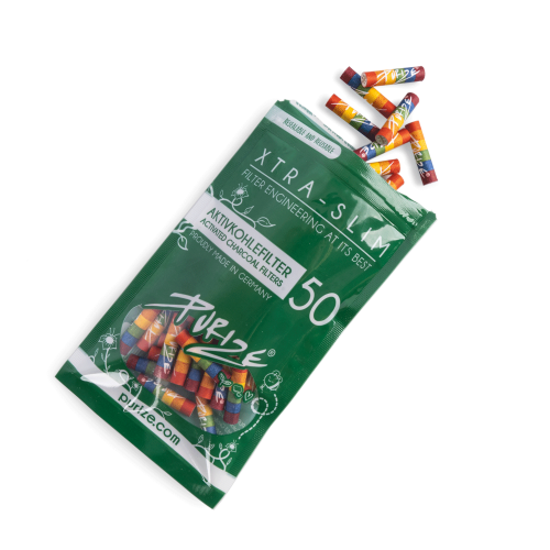 Filtry z Aktywnym Węglem Purize Xtra Slim 50 sztuk - Rainbow