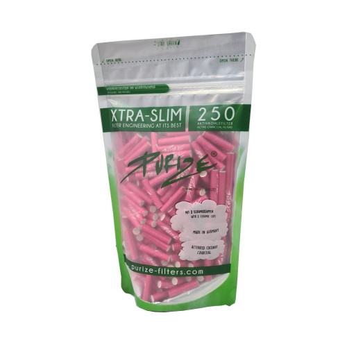 Filtry z Aktywnym Weglem Purize Xtra Slim 250 sztuk - Pink