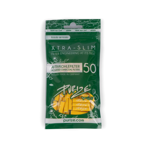 Filtry z Aktywnym Węglem Purize Xtra Slim 50 sztuk - Yellow