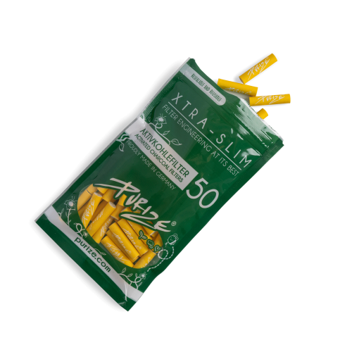Filtry z Aktywnym Węglem Purize Xtra Slim 50 sztuk - Yellow