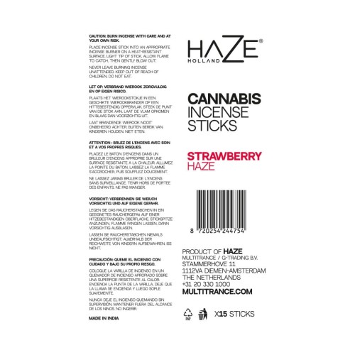 Konopne kadzidełka zapachowe HaZe - Truskawka