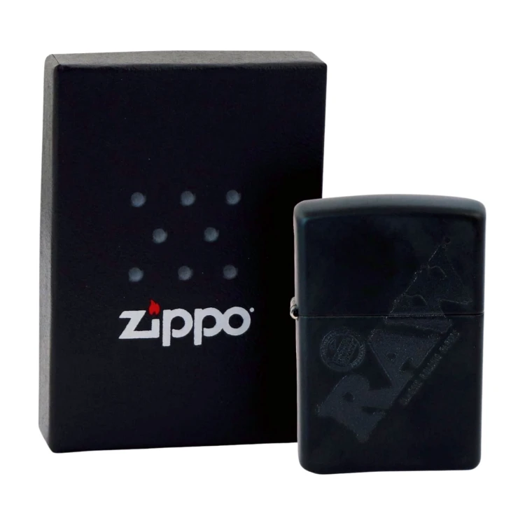 Zapalniczka Benzynowa Zippo RAW Black czarne logo