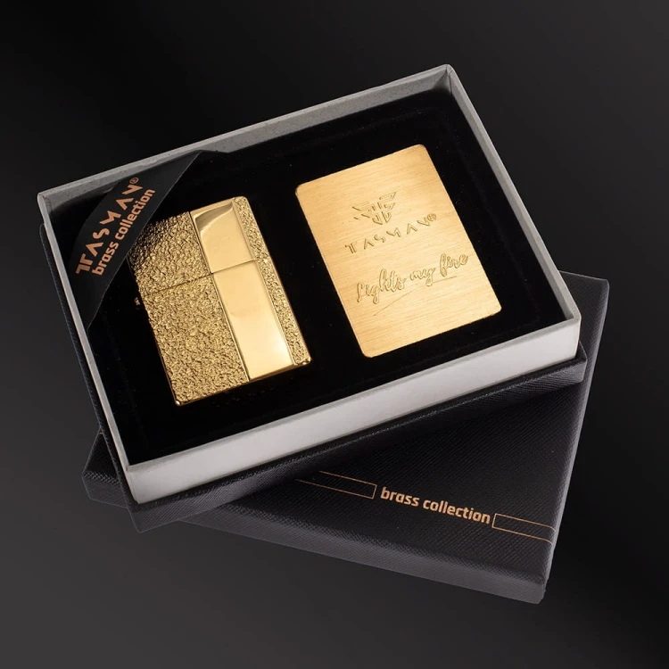 Zapalniczka Tasman BRASS Stone gold