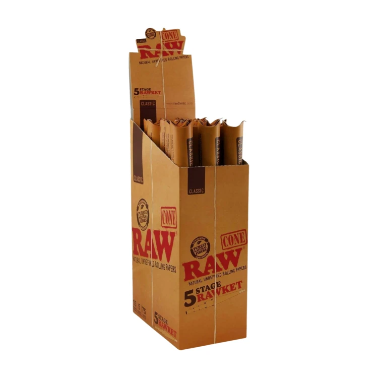 Skręcone bibułki stożki RAW CONE - 5 stage RAWKET