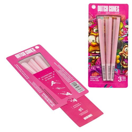 Bibułki Skręcone Dutch Cones King Size Pink 3 szt.