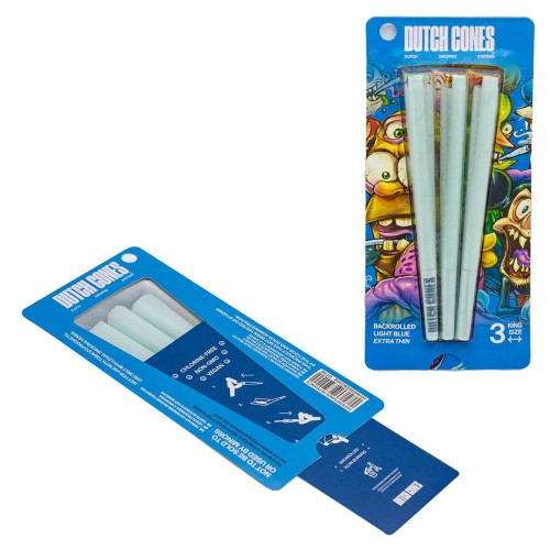 Bibułki Skręcone Dutch Cones King Size Blue 3 szt.