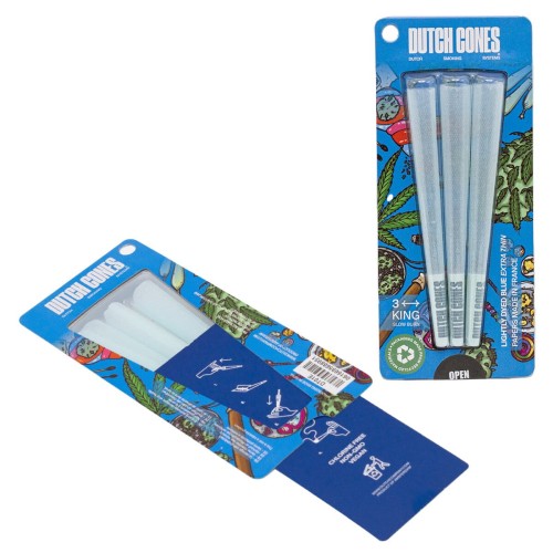 Bibułki Skręcone Dutch Cones King Size Blue 3 szt.