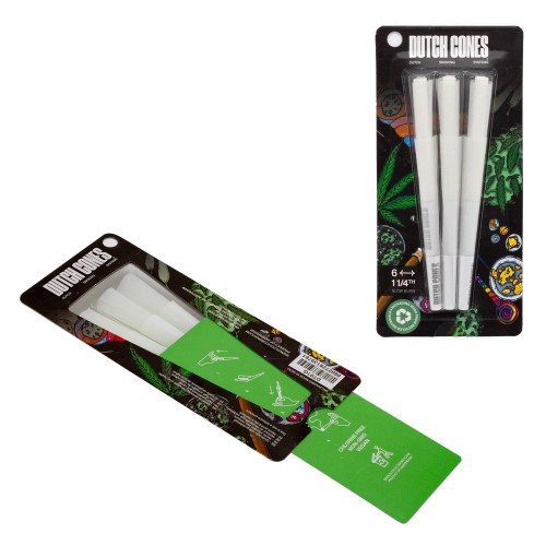 Bibułki Skręcone Dutch Cones 1 1/4 White 6 szt.