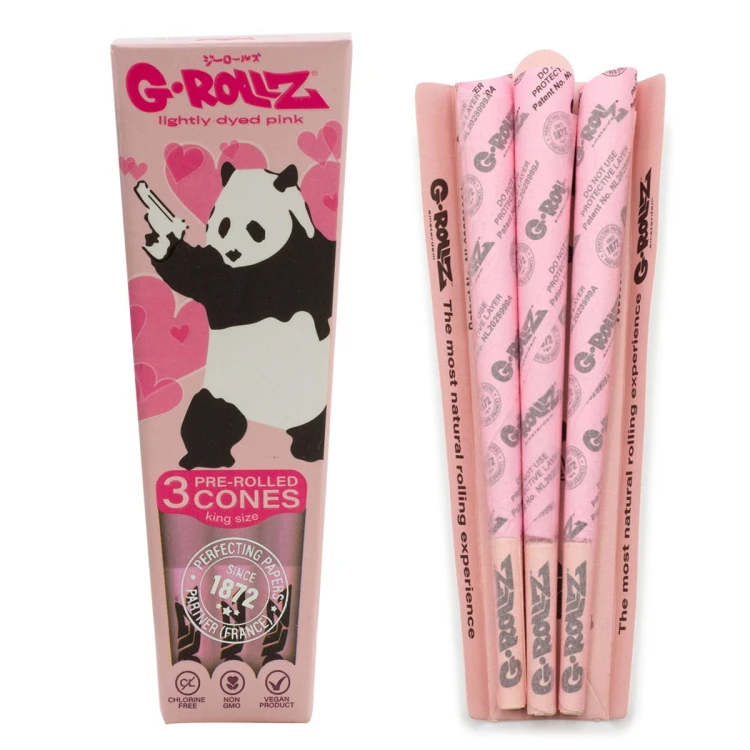 Bibułki skręcone G-Rolls Banksy Panda KS Pink 3szt