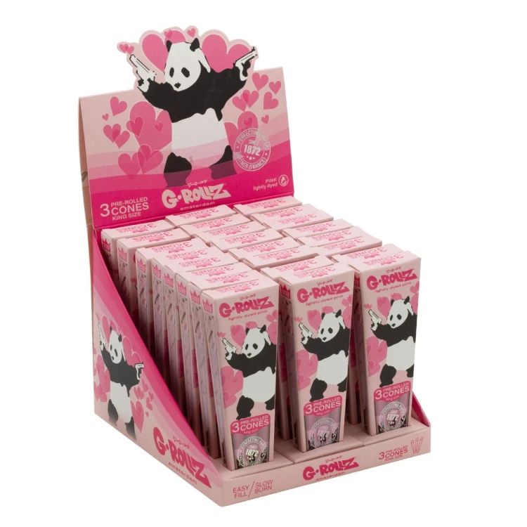 Bibułki skręcone G-Rolls Banksy Panda KS Pink 3szt