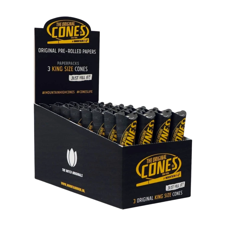 Bibułki Skręcone Cones MountainHigh King Size 3szt