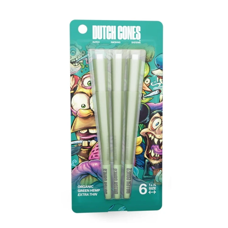 Bibułki skręcone Dutch Cones 1 1/4 Green Hemp 6 szt.
