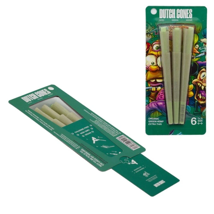 Bibułki skręcone Dutch Cones 1 1/4 Green Hemp 6 szt.