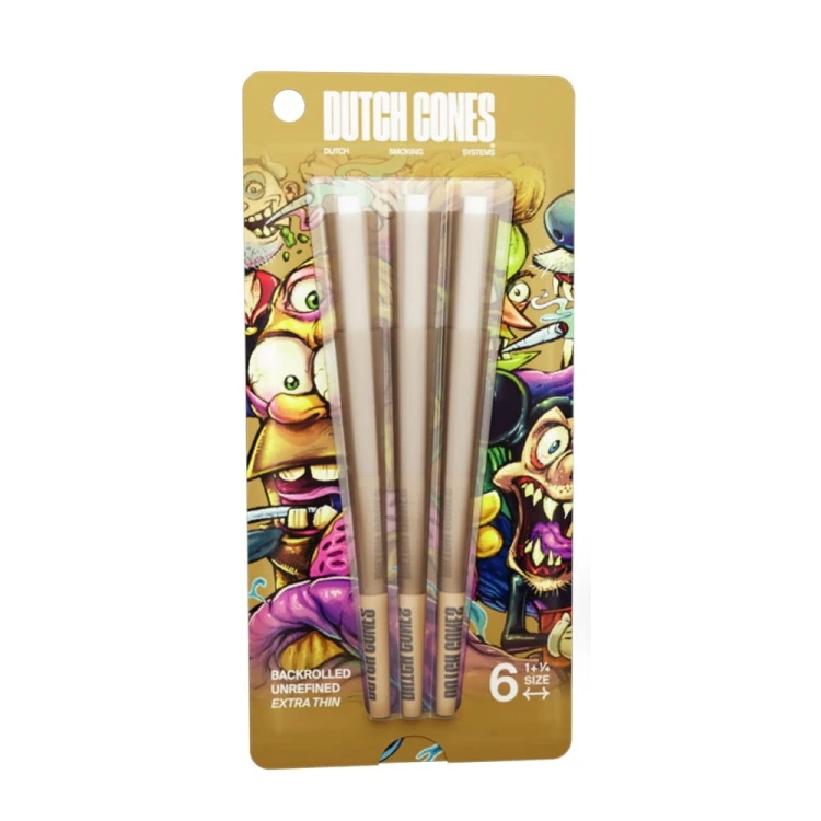 Bibułki skręcone Dutch Cones 1 1/4 Unbleached 6 szt.