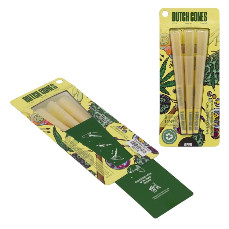 Bibułki skręcone Dutch Cones 1 1/4 Bamboo 6 szt.