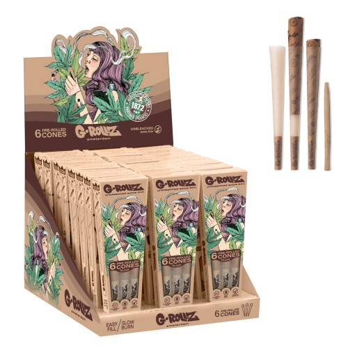 Bibułki skręcone G-Rolls Colossal Dream Unbleached 1 1/4 6 szt.