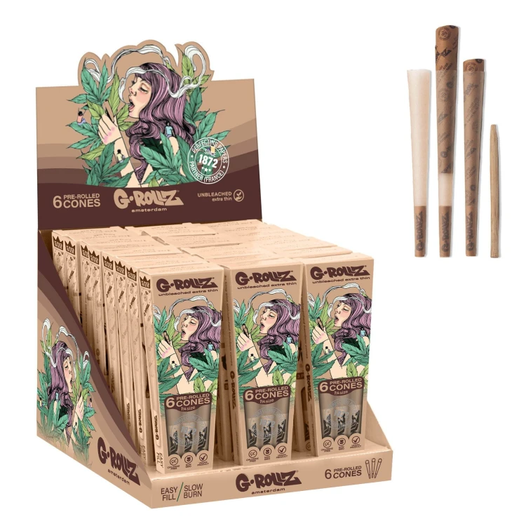Bibułki skręcone G-Rolls Colossal Dream Unbleached 1 1/4 6 szt.