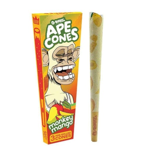 Bibułki skręcone G-Rollz Ape Cones Monkey Mango - 3 szt.