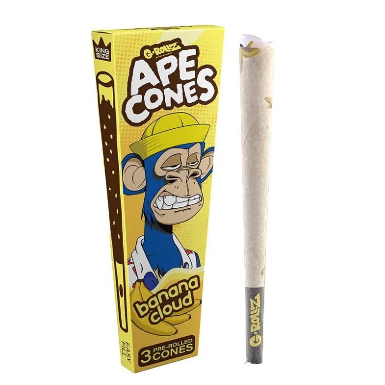 Bibułki skręcone G-Rollz Ape Cones Banana Cloud - 3 szt.