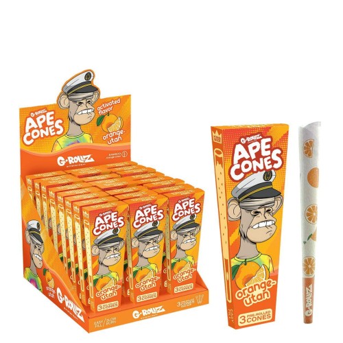 Bibułki skręcone G-Rollz Ape Cones Orange-utan - 3 szt.