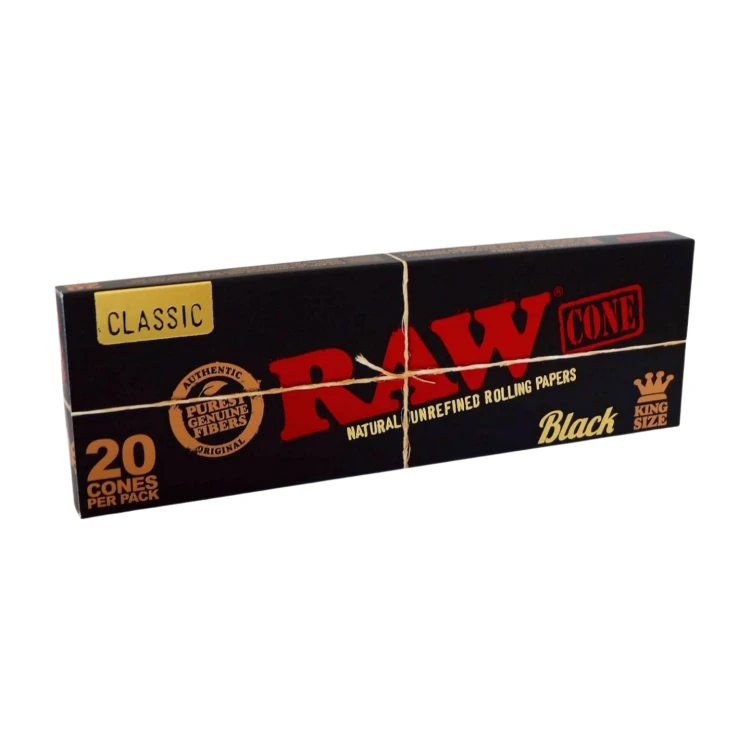 Skręcone bibułki RAW Black KS z filtrami 20szt