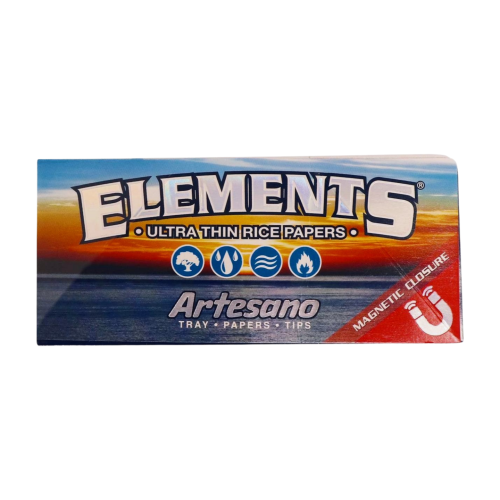 Bibułki Elements Artesano King Size Slim + Tipy + Tacka