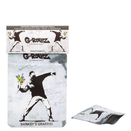 Torebka schowek Banksy Flower Thrower 65x85mm 1szt