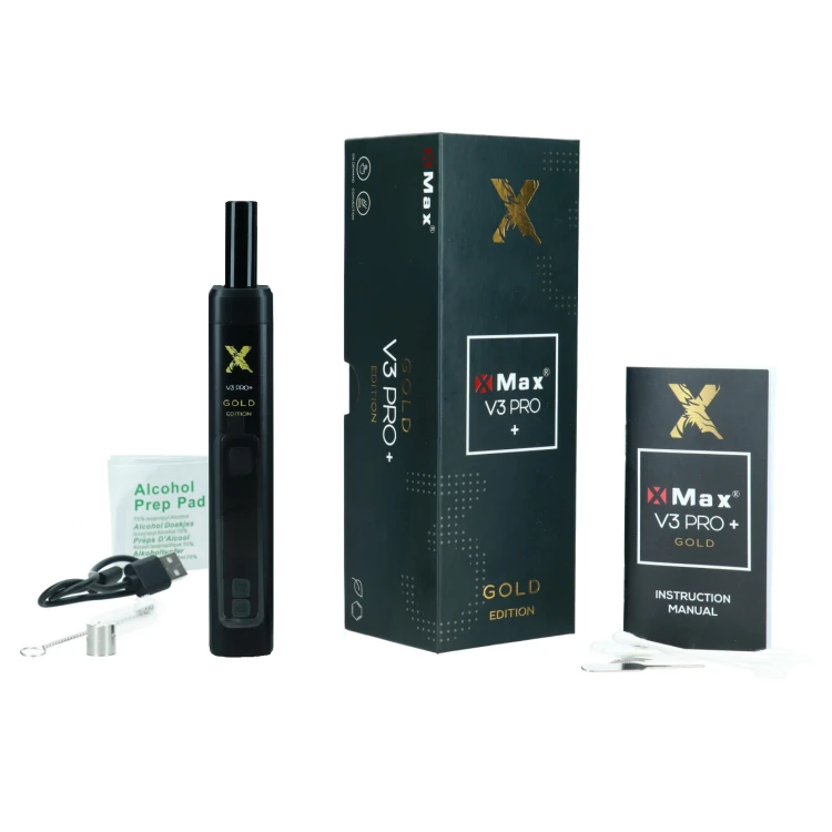 X-Max V3 Pro+ Gold Edition - Waporyzator przenośny do suszu ze szklanym ustnikiem