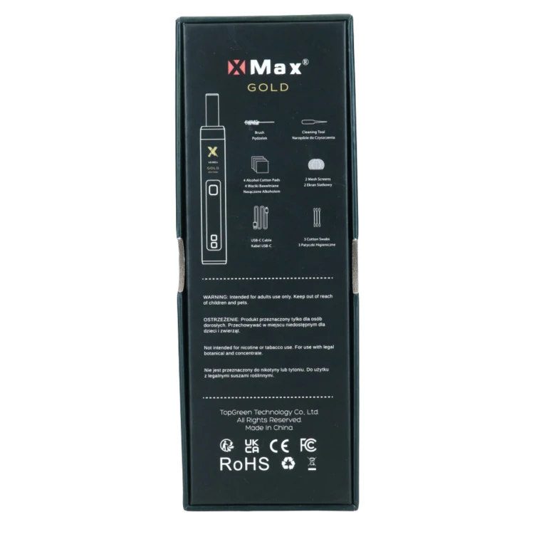 X-Max V3 Pro+ Gold Edition - Waporyzator przenośny do suszu ze szklanym ustnikiem