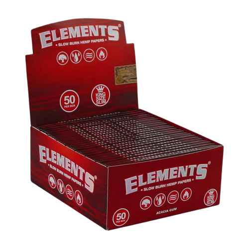 Bibułki Elements Red King Size Slim