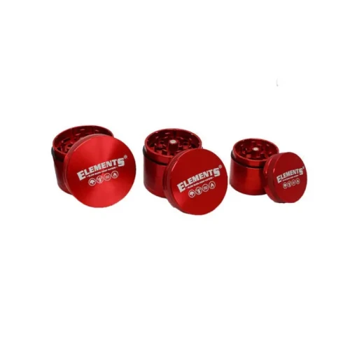 Metalowy Młynek 4-częściowy Elements Red Mini 40 mm