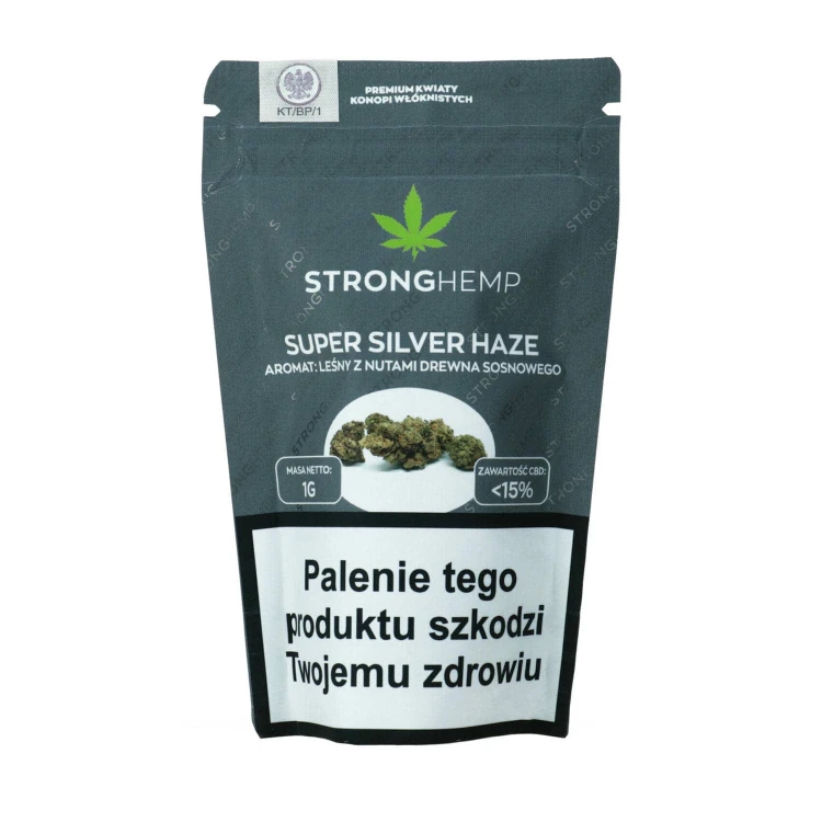 Susz konopny CBD „Super Silver Haze” o aromacie leśnym z nutami drewna sosnowego 1g