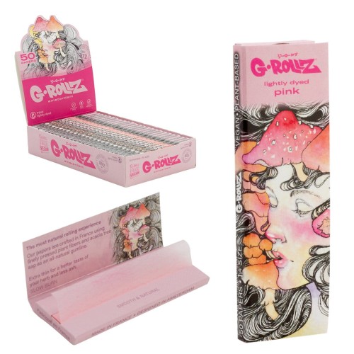Bibułki G-Rollz Mushroom Pink 1 1/4