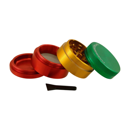 Metalowy Młynek 4-częściowy Hammercraft Rasta 38 mm