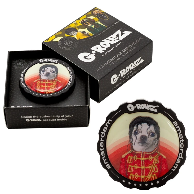 Młynek Metalowy G-Rollz Pets Rock Pop 3-części 53 mm - Grinder do suszu CBD