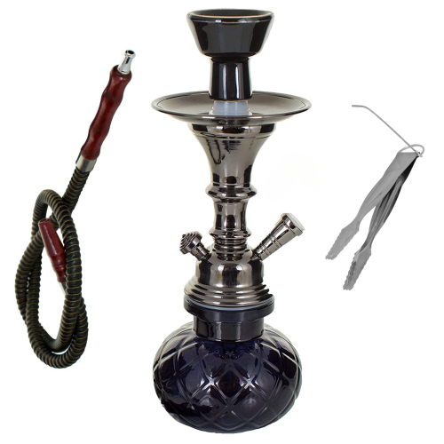 Fajka wodna / Shisha 1-wężowa czarna - BLACK 28cm
