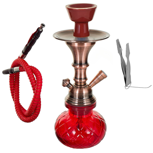 Fajka wodna / Shisha 1-wężowa czerwona - RED 28cm