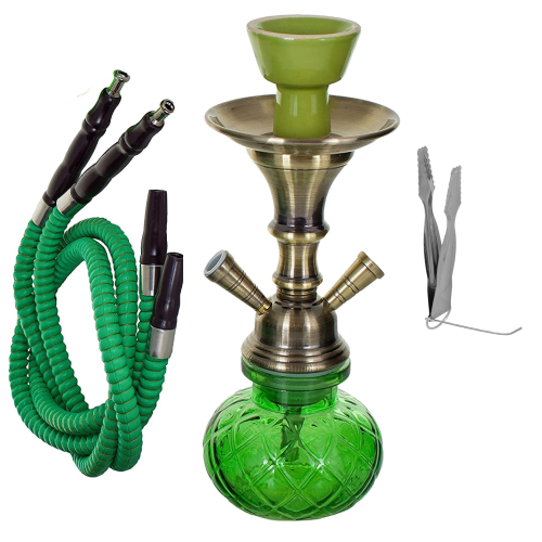 Fajka wodna / Shisha 1-wężowa zielona - GREEN 28cm