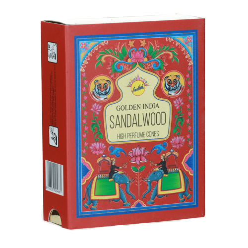 Kadzidełka Stożkowe Golden India 10 szt. - Sandal Wood