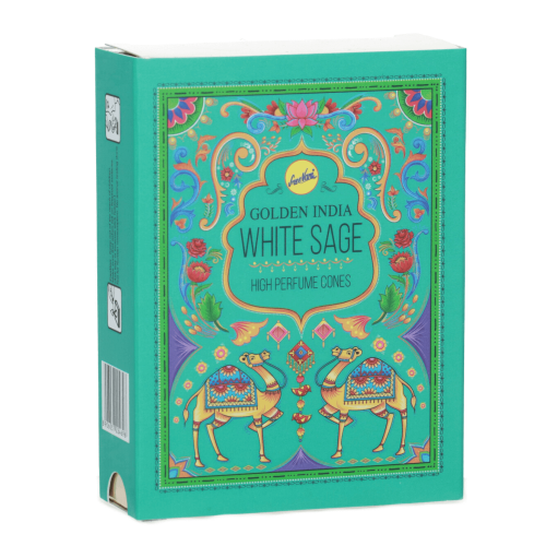 Kadzidełka Stożkowe Golden India 10 szt. - White Sage