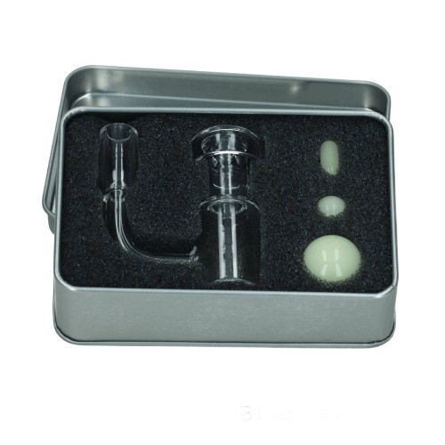 Banger ze Szkła Kwarcowego + Akcesoria 14,5 mm / 90 stopni - Sky Blue