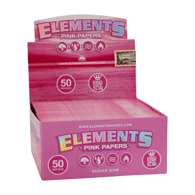 Bibułki Elements PINK King Size Slim