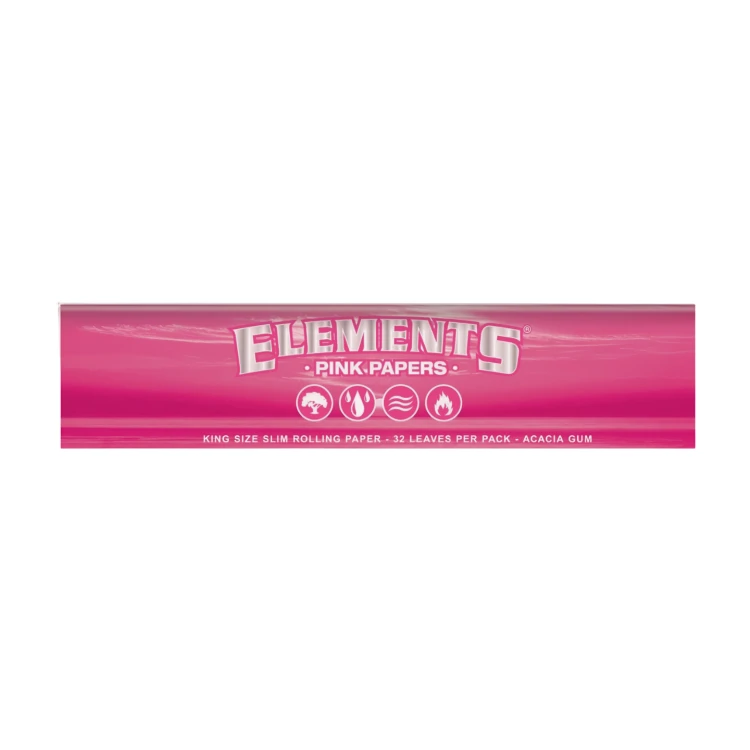 Bibułki Elements PINK King Size Slim