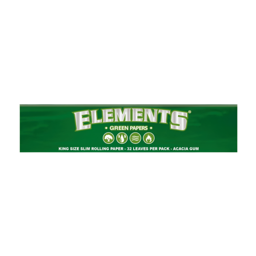 Bibułki Elements GREEN King Size Slim
