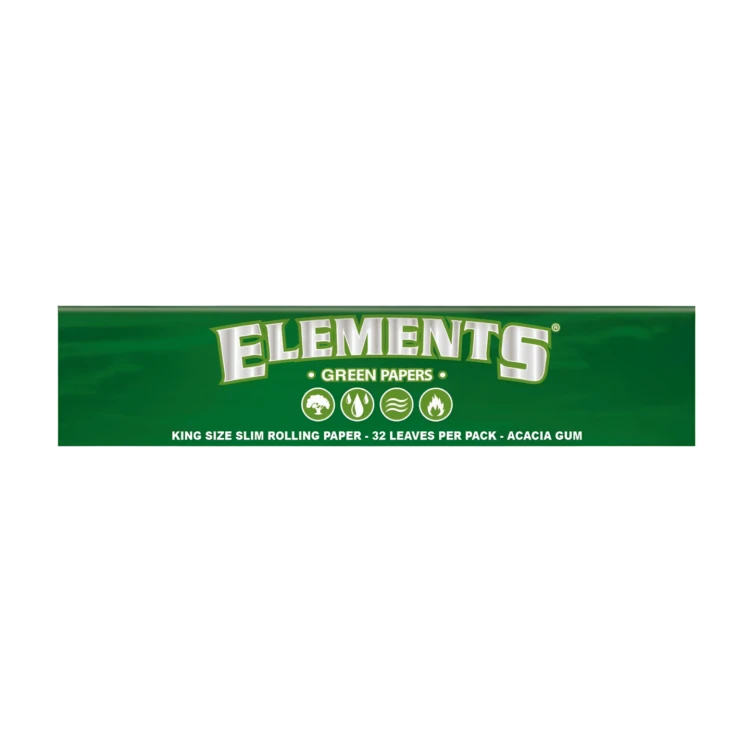 Bibułki Elements GREEN King Size Slim