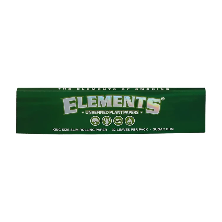 Bibułki Elements GREEN King Size Slim