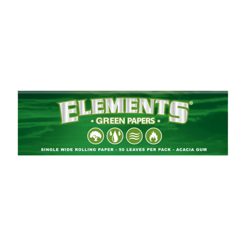 Bibułki Elements GREEN Single Wide