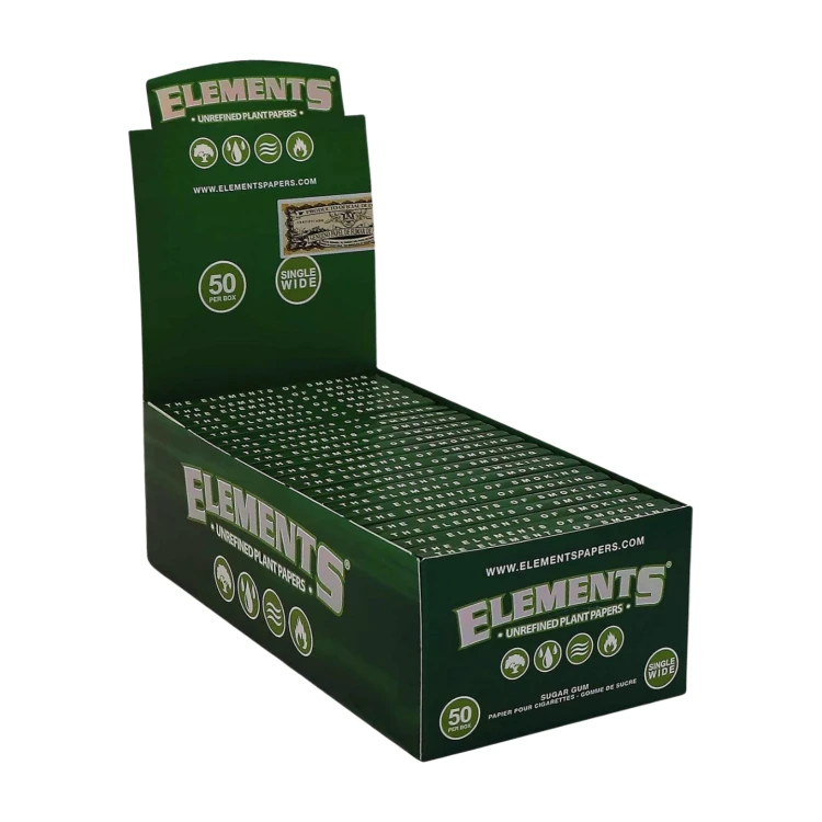 Bibułki Elements GREEN Single Wide