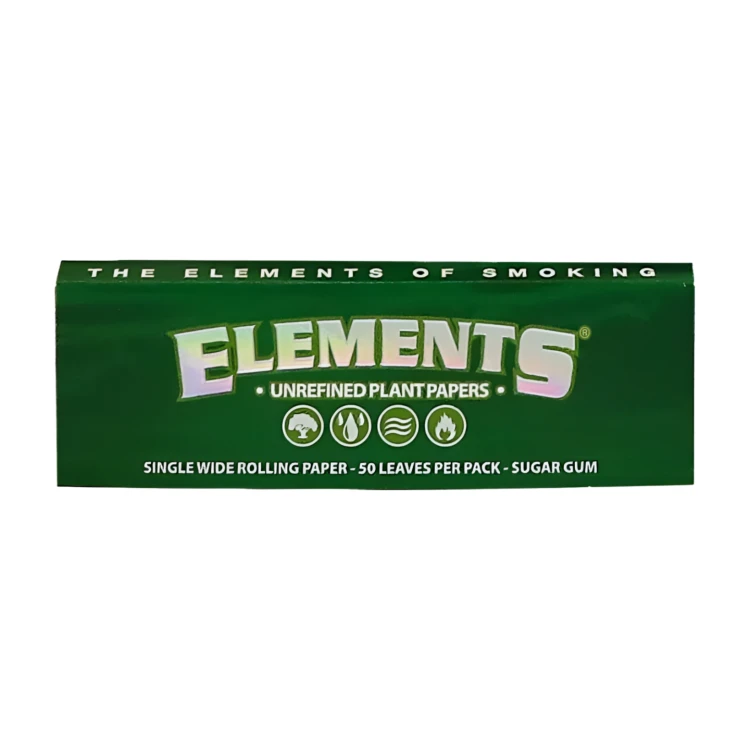 Bibułki Elements GREEN Single Wide